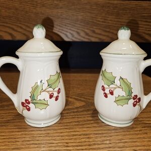 Vintage Made in Japan "White Christmas" Salt and Pepper Shakers